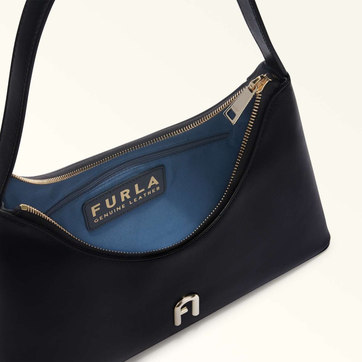 Borsa Furla Diamante 1 Borsa A Spalla Furla Diamante Nero Interno In Tessuto 8050597365350