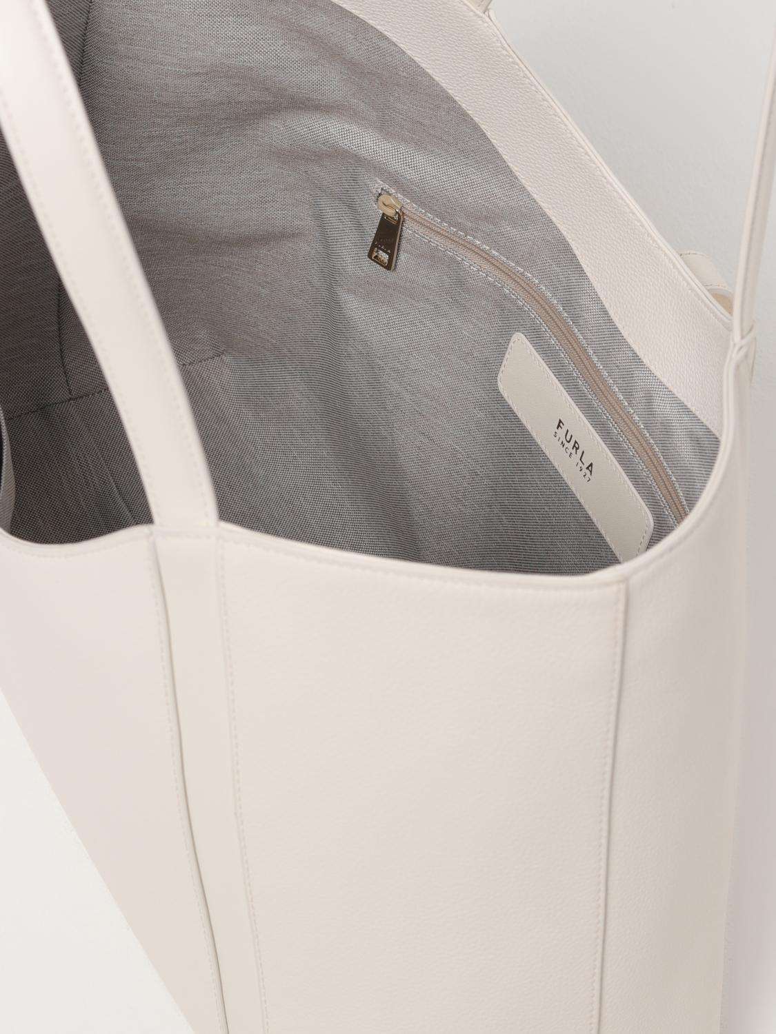 Borsa A Spalla Furla Goccia Panna Interno In Pelle 8050597608105