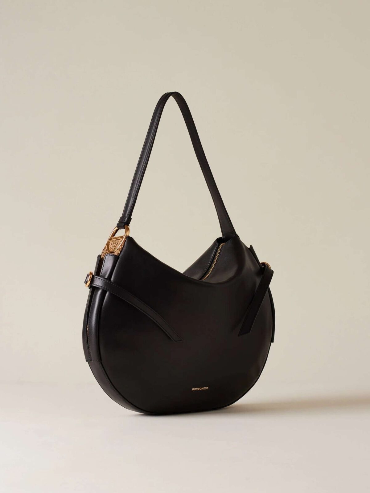 Borsa Bridle Borbonese Nero Dettagli Laterali 03AU5480 scaled 1
