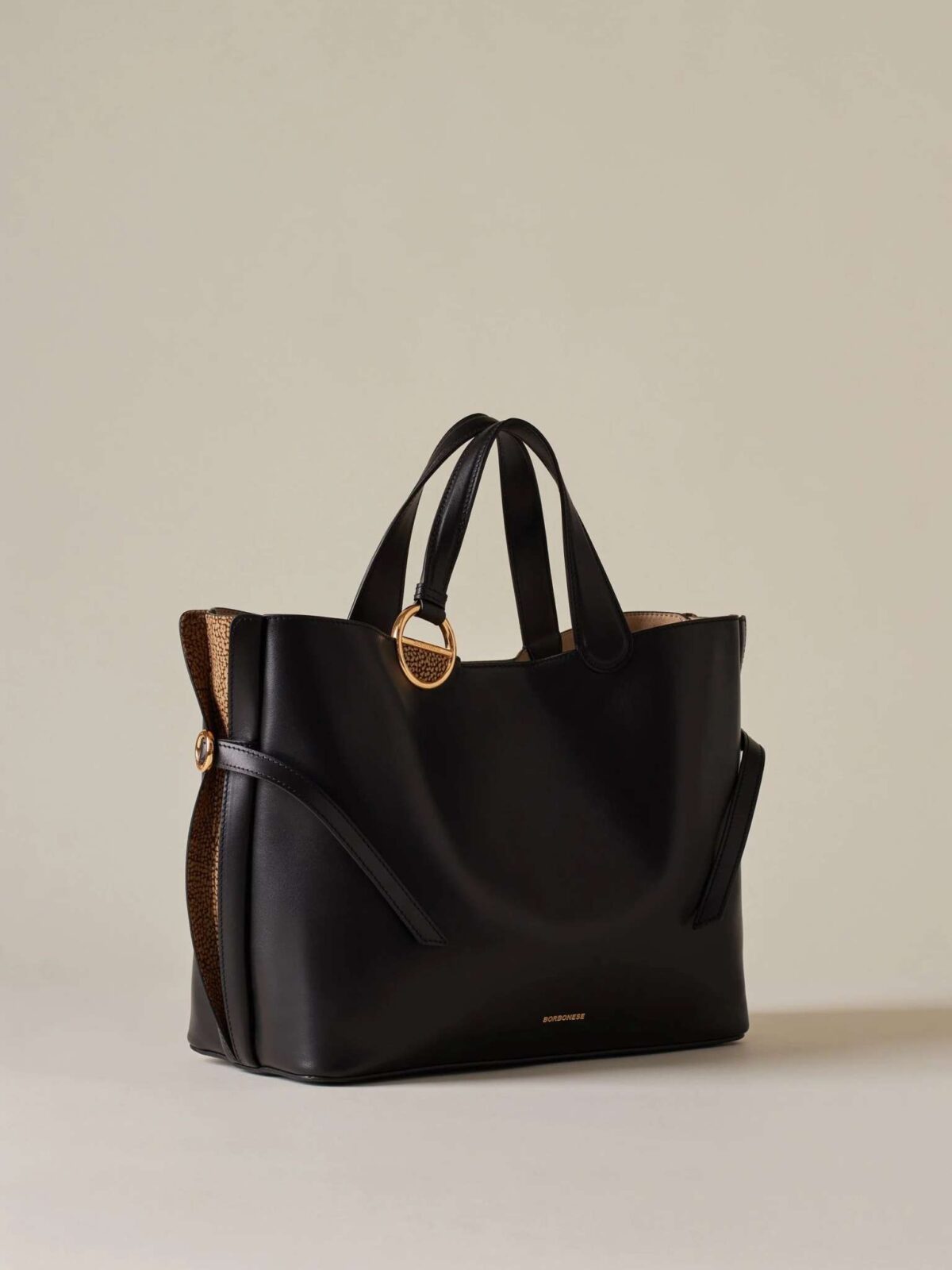 Borsa Bridle Borbonese Nero Dettagli Laterali 04AU5480 scaled 1