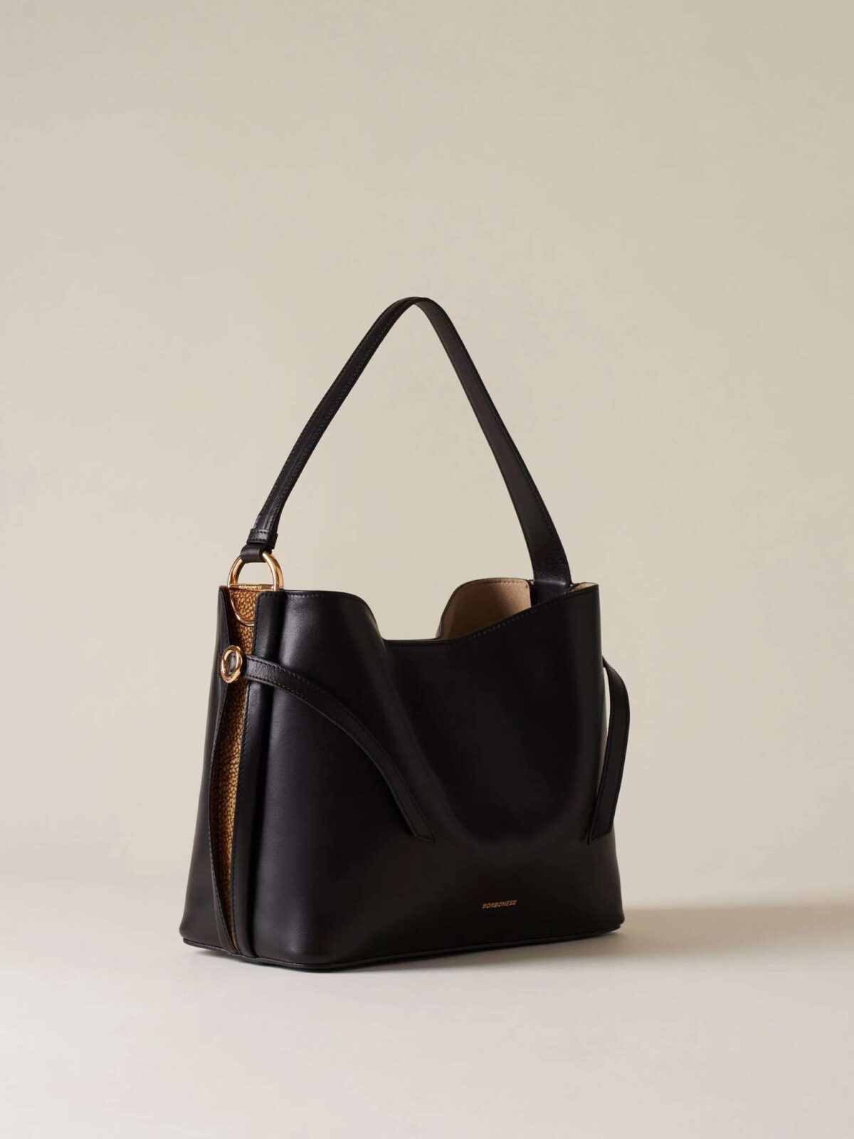 Borsa Bridle Borbonese Nero Dettagli Laterali 05AU5480 scaled 1