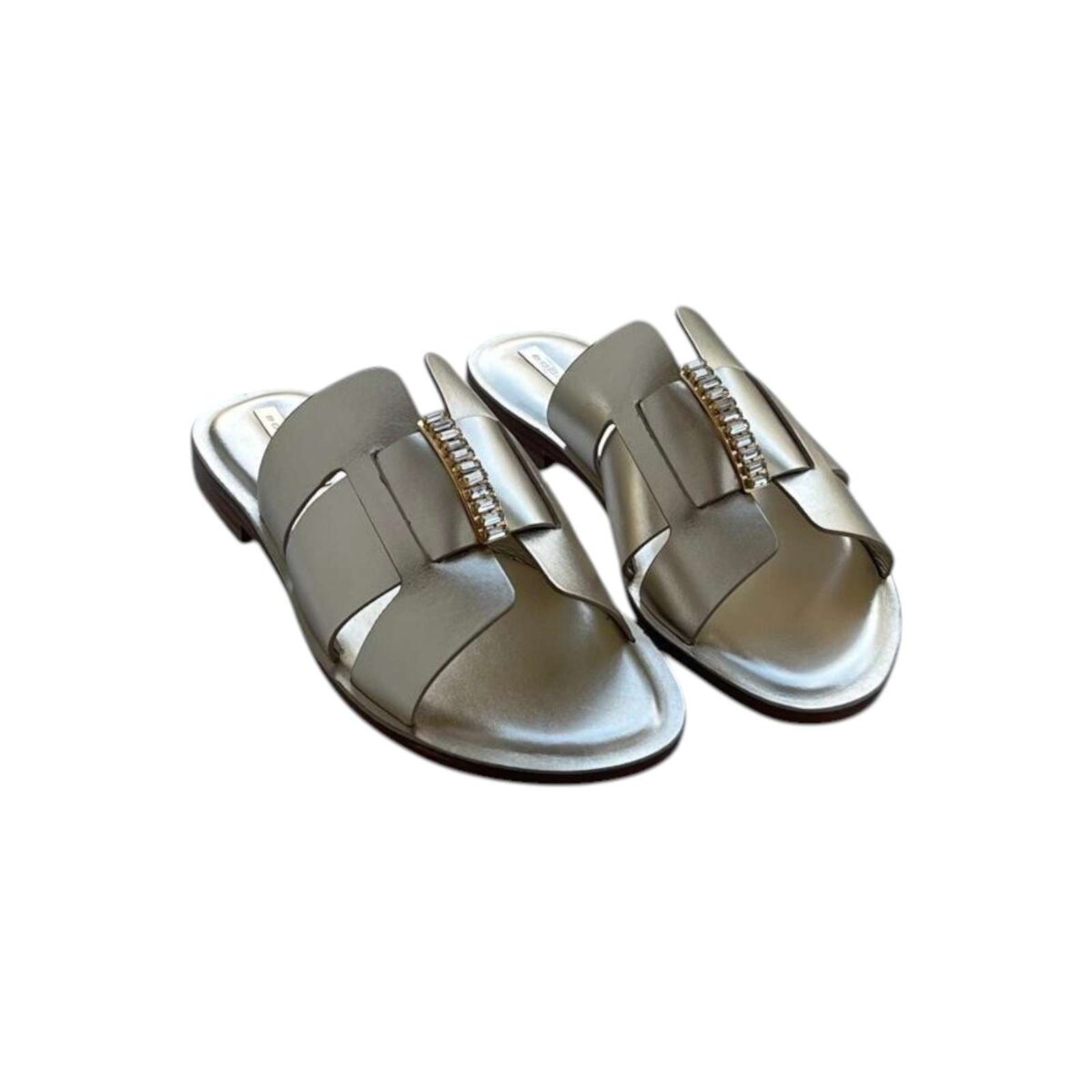 Ciabatte Eddicuomo Platino Dettaglio Fasce RS131FB3