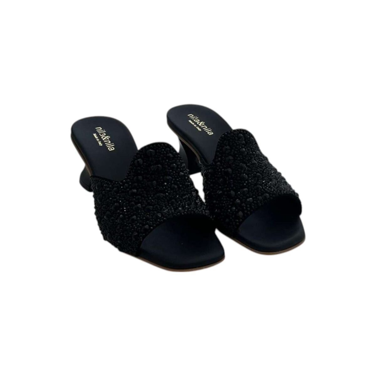 Ciabatte Nila E Nila Nero Dettaglio Fascia PERT08P