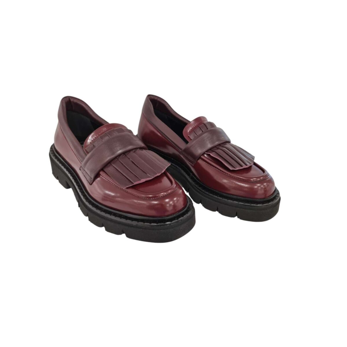 Mocassino Evaluna Bordeaux Dettagli Frontali Con Accessorio Frange 2030