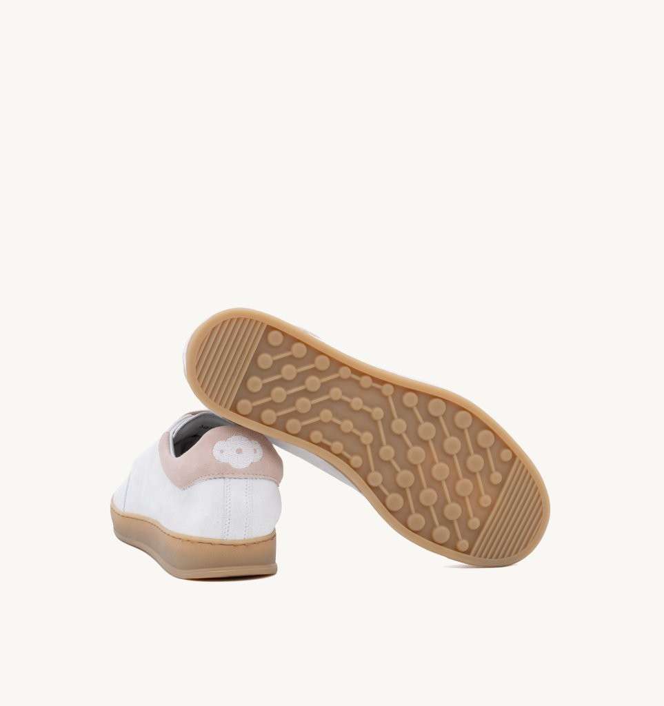 Sneaker Hobbes Amalfi Soldini80 Bianco Peonia Retro Bicolore E Suola A Contrasto 80002B