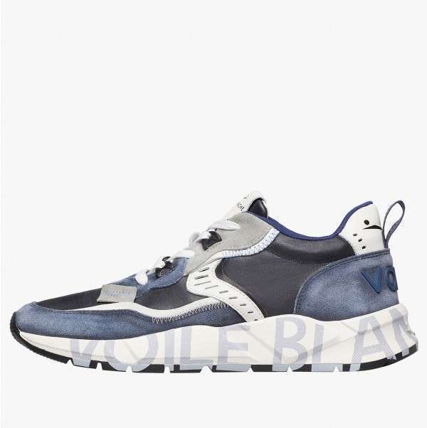Sneakers Club01 Voile Blanche Blu 0C01B