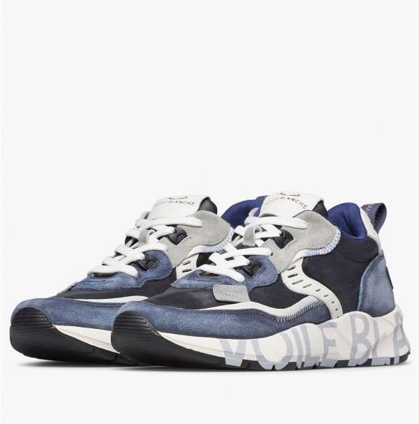 Sneakers Club01 Voile Blanche Blu Fronale 0C01B