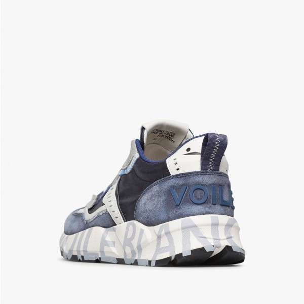 Sneakers Club01 Voile Blanche Blu Retro 0C01B