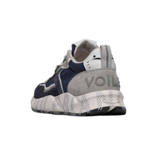 Sneakers Club01 Voile Blanche Blue Grey Logo In Rilievo 1C05
