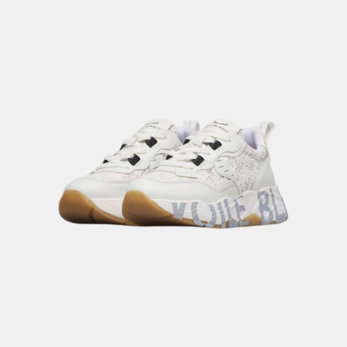 Sneakers Club105 Voile Blanche In Pizzo E Pelle White Dettagli Frontali 0N07