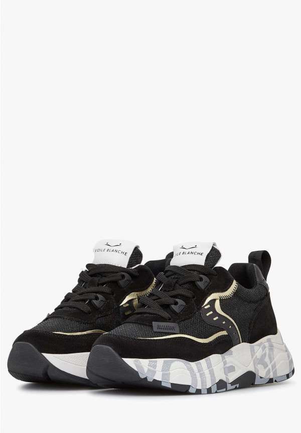 Sneakers Club105 Voile Blanche NeroOro Frontale 1A09