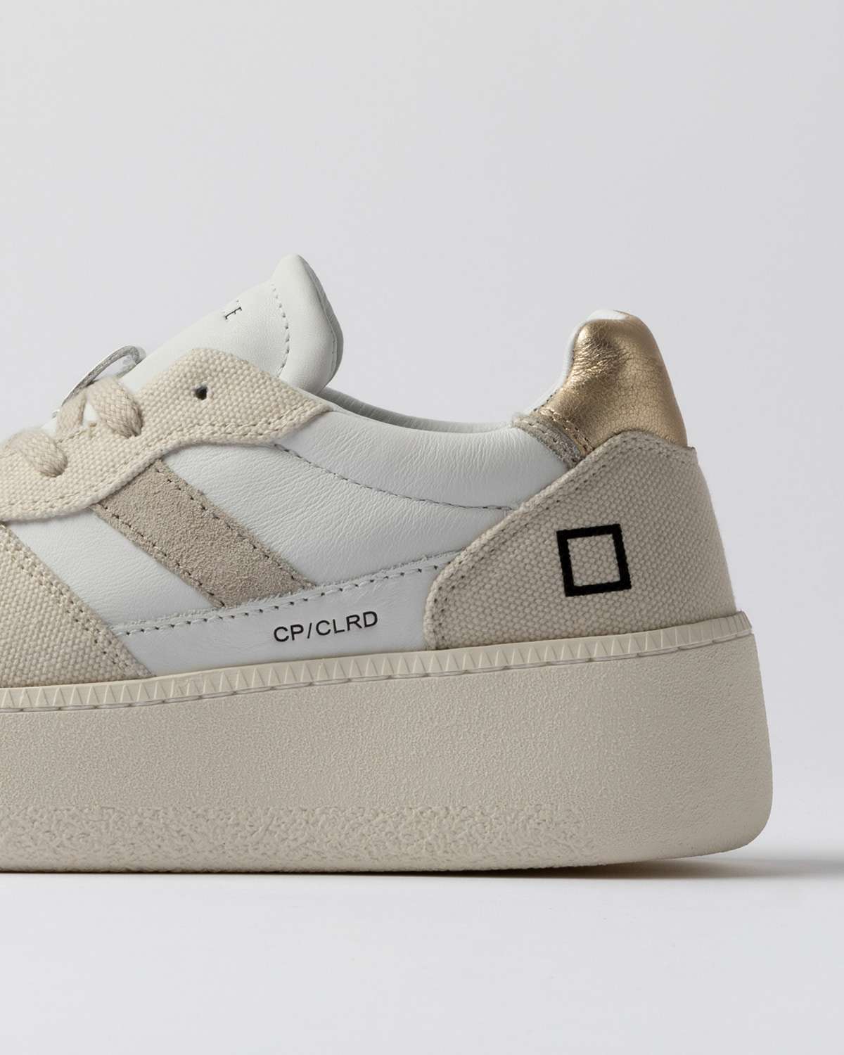 Sneakers Court Platform D.A.T.E. Beige Tallone Bimateriale 421CPCOBI