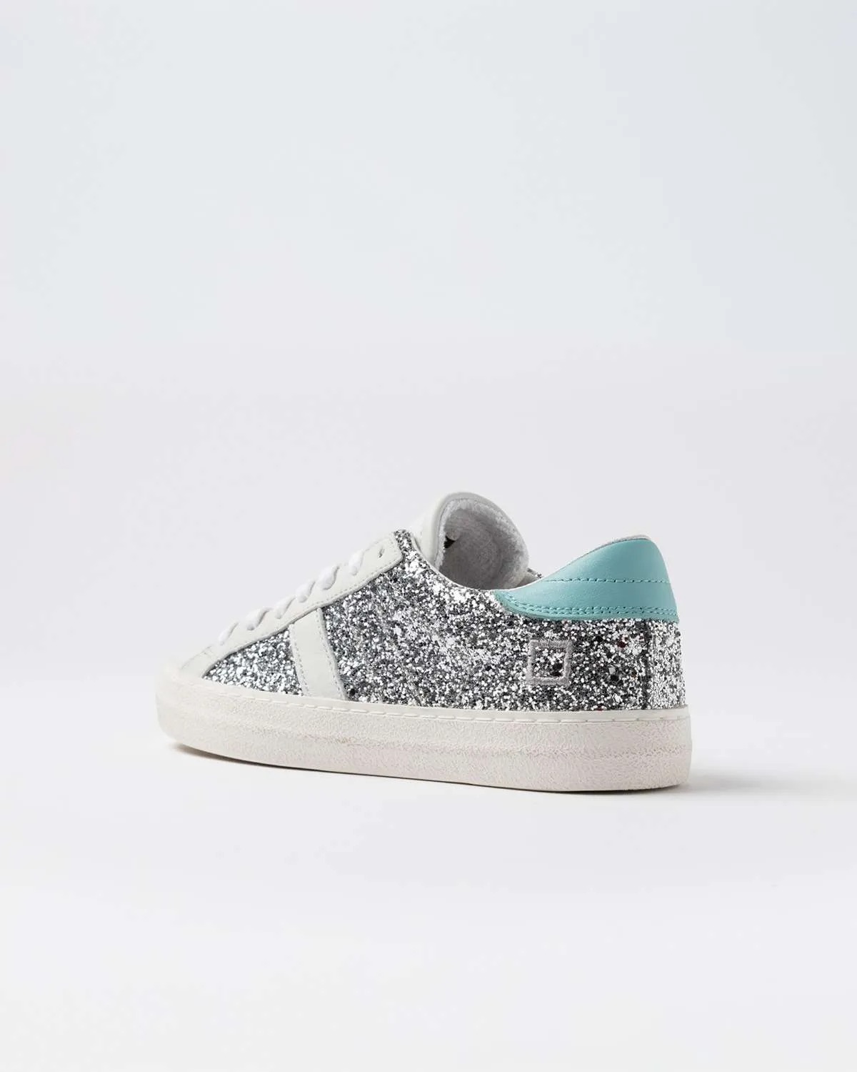 Sneakers Hill Low Glitter D.A.T.E. Donna Glitterata Silver Retro 441HLGLSL