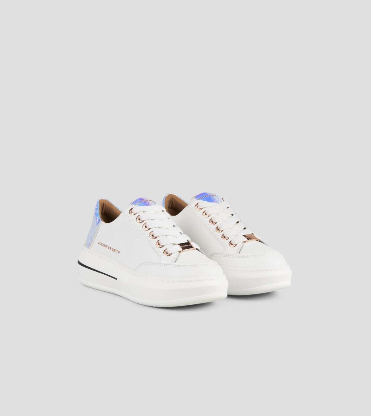 Sneakers Lancaster Alexander Smith White Iride Patta Bicolore Con Logo Inciso SW1896WRI