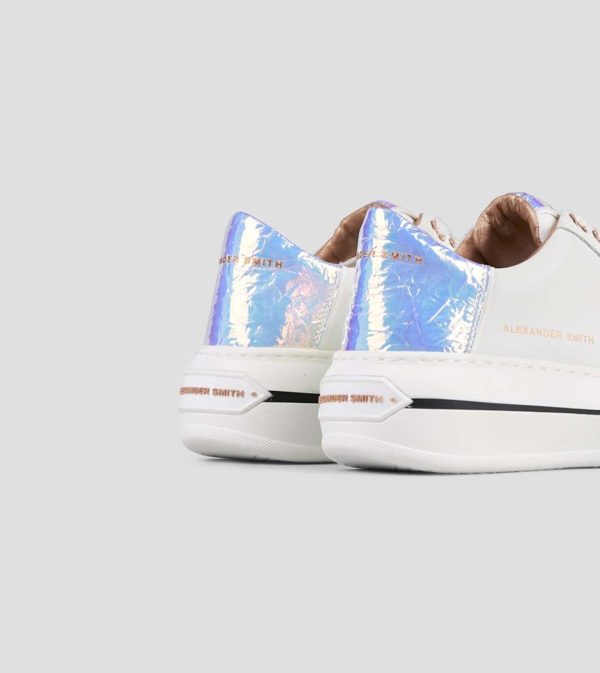 Sneakers Lancaster Alexander Smith White Iride Tallone Iridescente Con Logo Inciso SW1896WRI