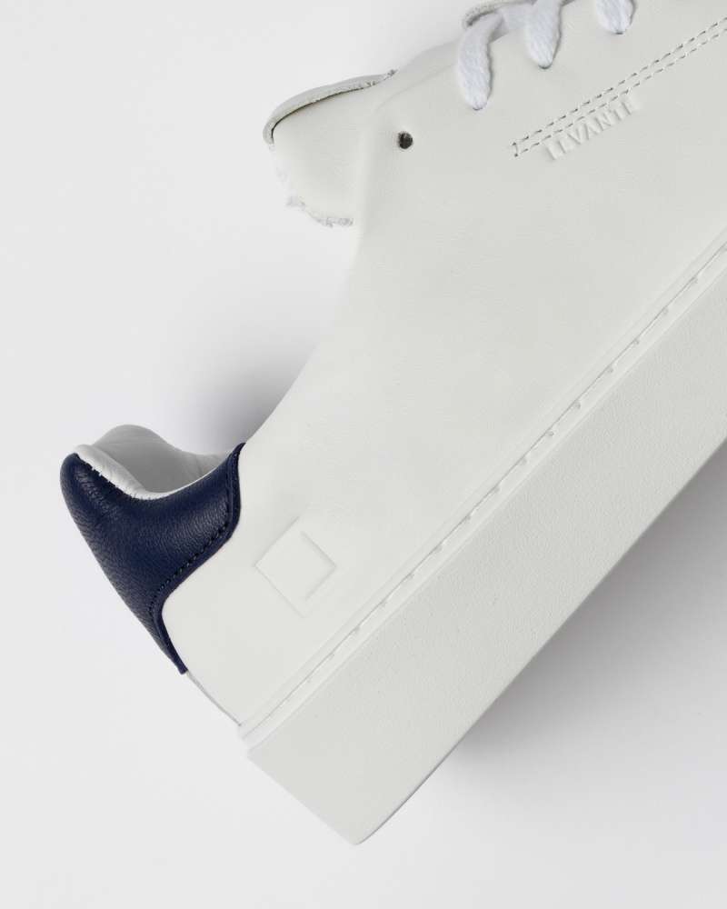 Sneakers Levante D.A.T.E White Blue Dettagli Laterali Con Particolarita Nome Scarpa 421LVCAWL