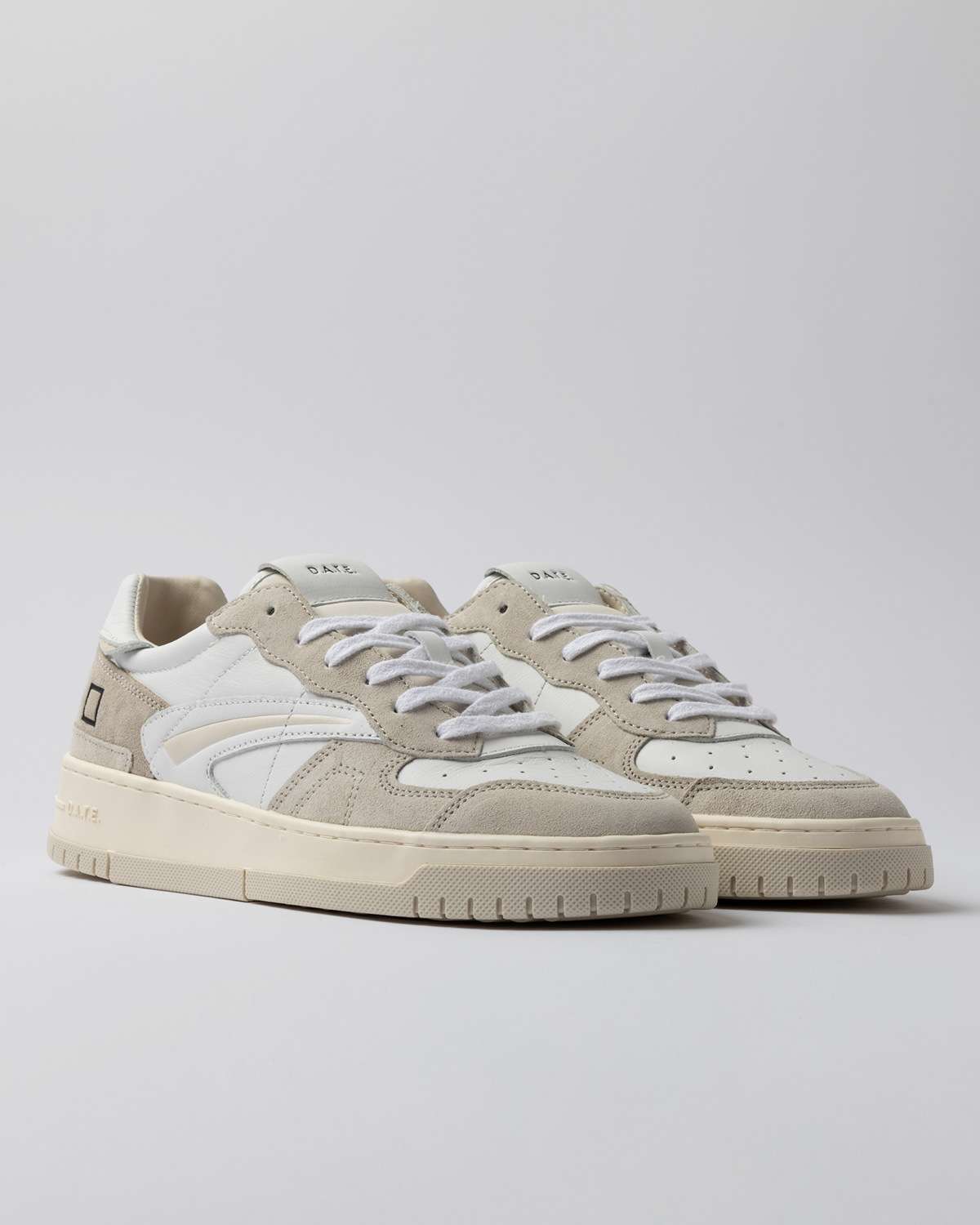 Sneakers Torneo D.A.T.E. White Beige Linguetta Sulla Patta Con Logo Inciso 421TOCOHB