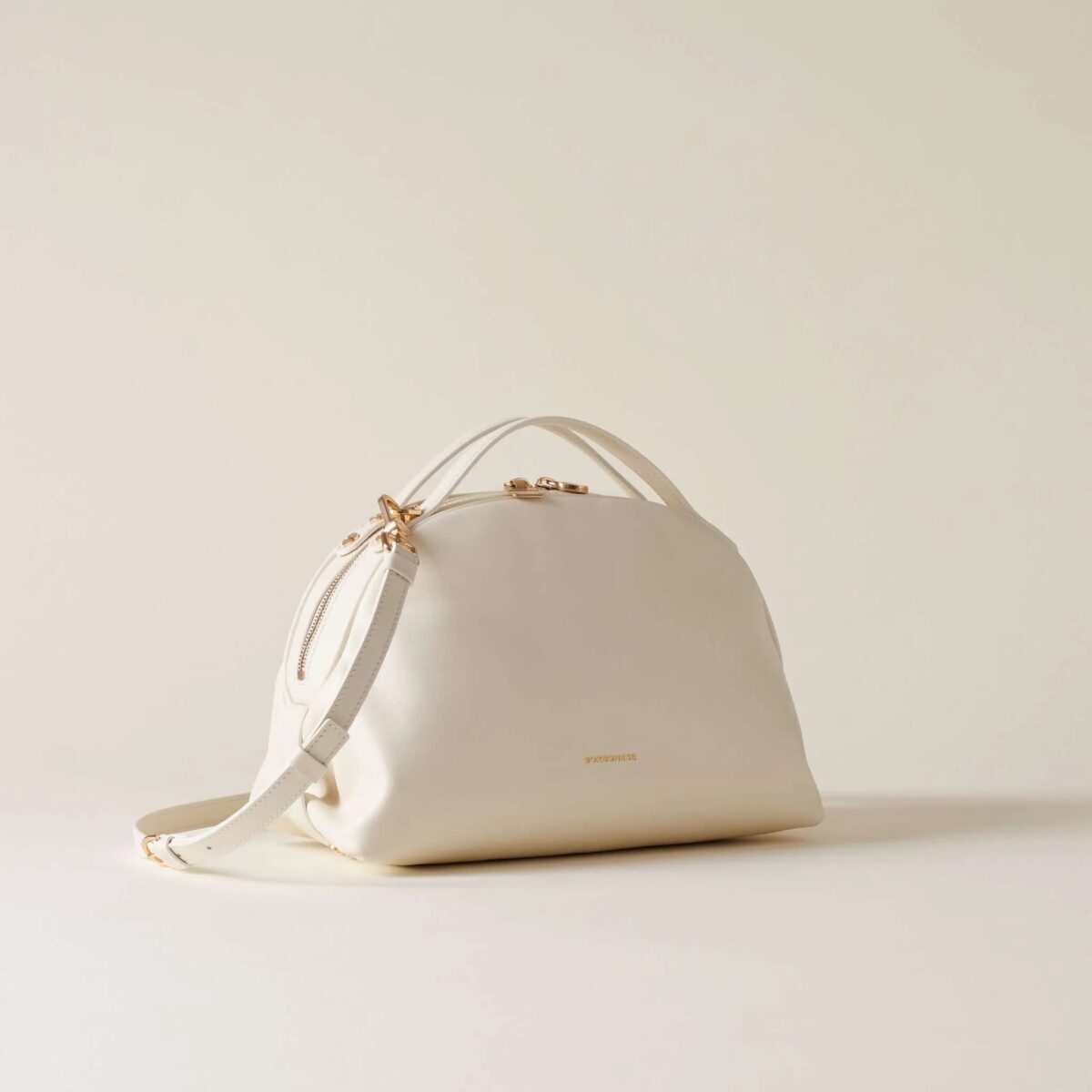 Bauletto Small Borbonese In Pelle White Cotton Dettagli Laterali 290202927 scaled 1