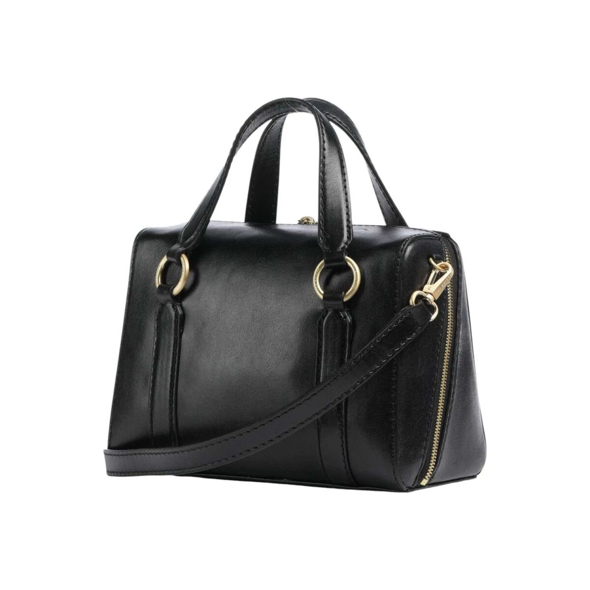 Borsa A Mano Con Doppi Manici E Tracolla In Pelle The Bridge Nero Retro 18160130