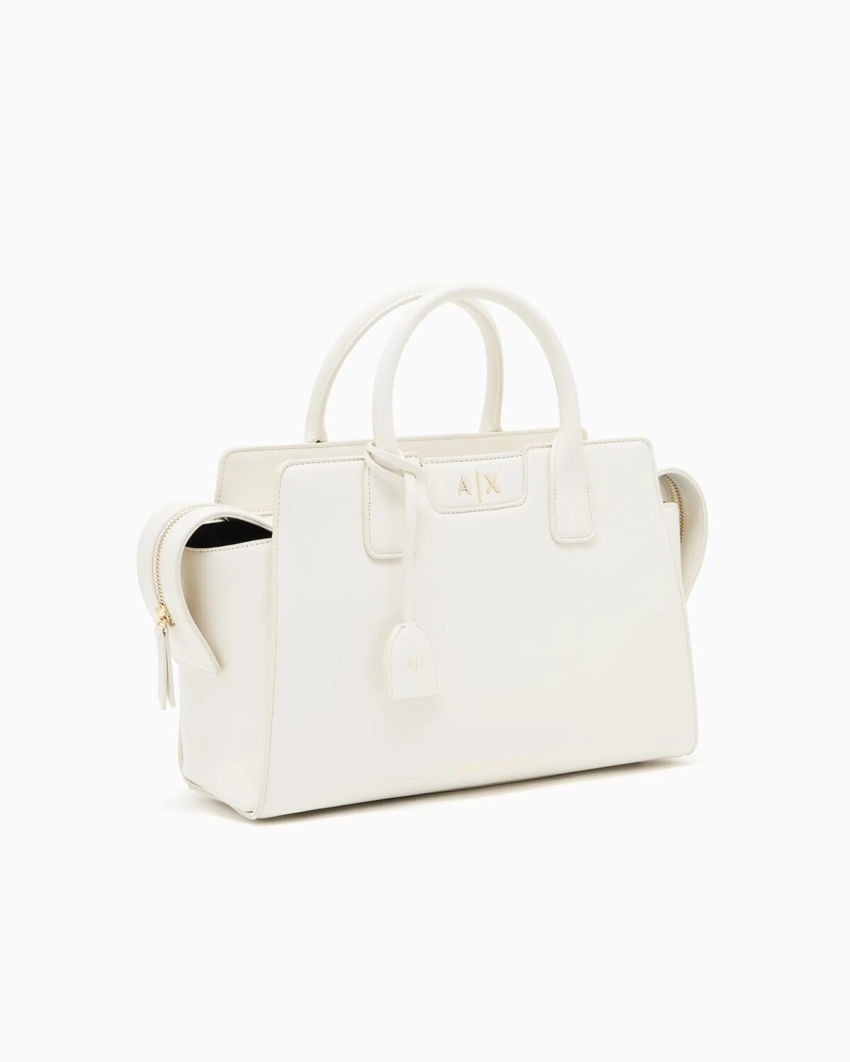 Borsa Armani Exchange A Mano Bianco Dettagli Laterali 2158U1003 scaled 1