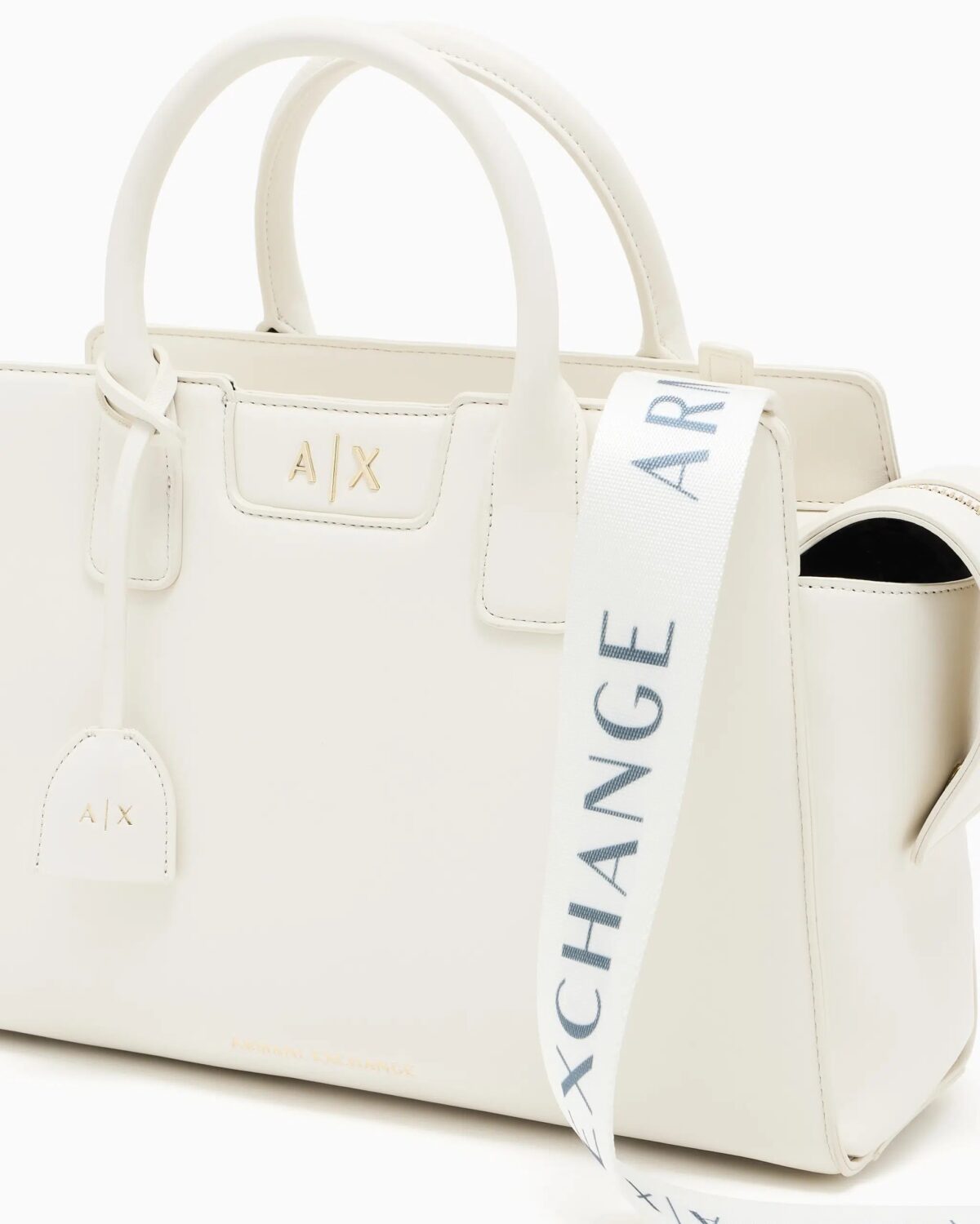 Borsa Armani Exchange A Mano Bianco Dettagli Tracolla 2158U1003 scaled 1