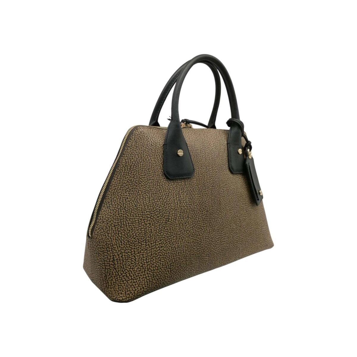 Borsa Borbonese A Mano In Tessuto Op Naturale Dettagli Laterali 520193311