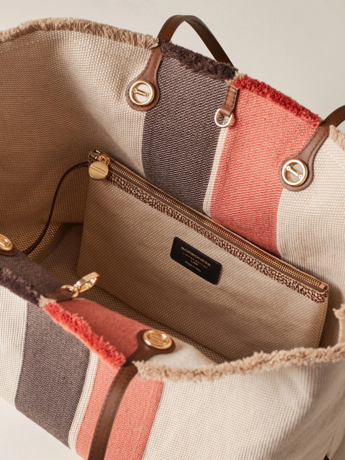 Borsa Flight Large Borbonese 2 Borsa Flight Large Borbonese In Tessuto Corda Interno000378G47 scaled 1