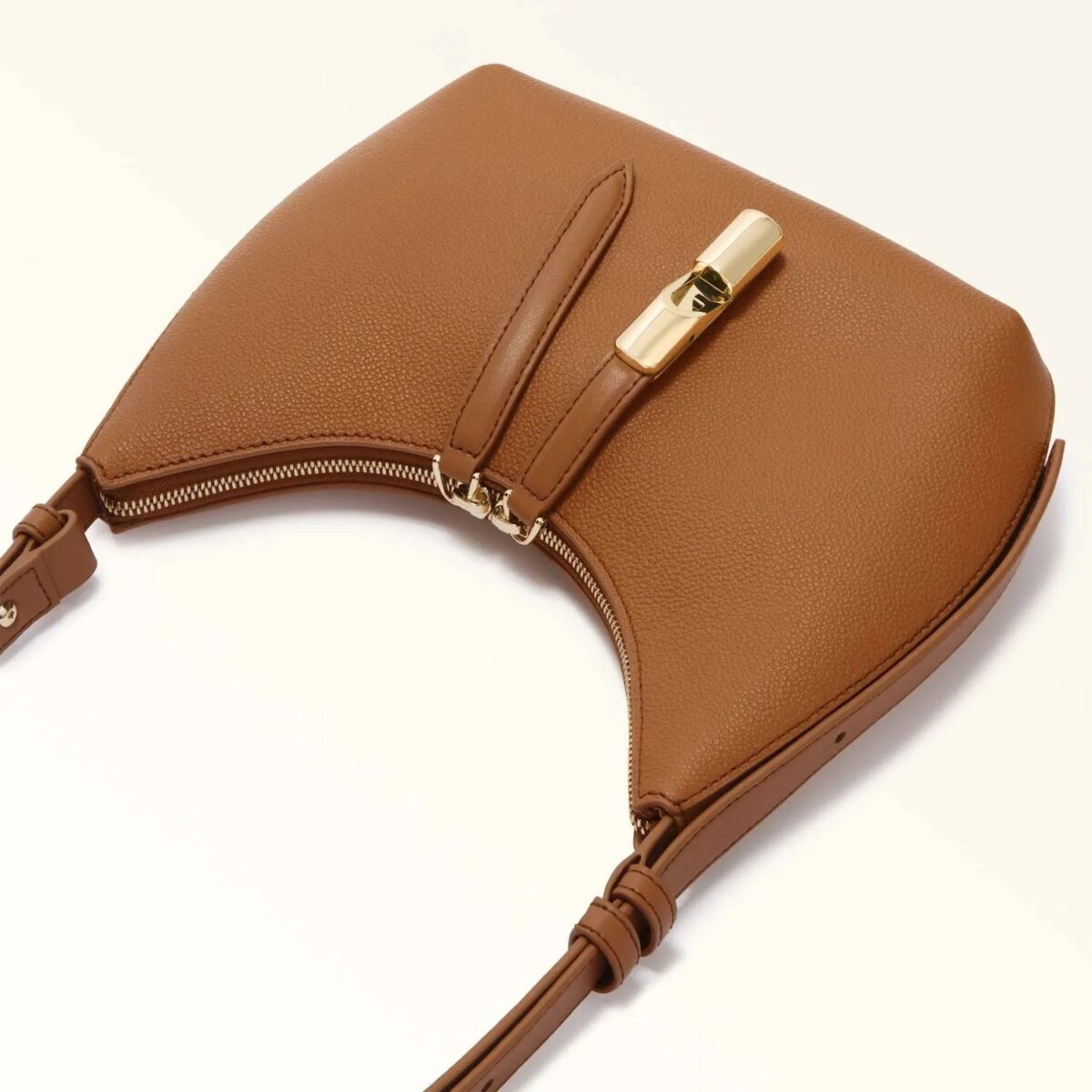 Borsa Furla Goccia In Pella Con Manico Sdoppiabile Brandy Dettagli 8050597808116
