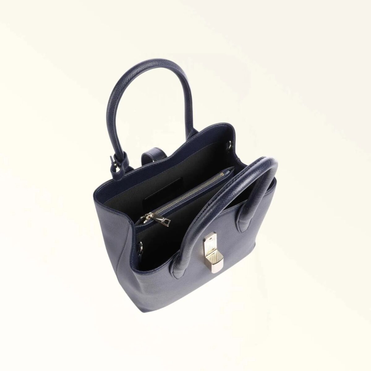 Borsa Furla Goccia In Pelle Saffiano Ink Blue Interno 8050597783222