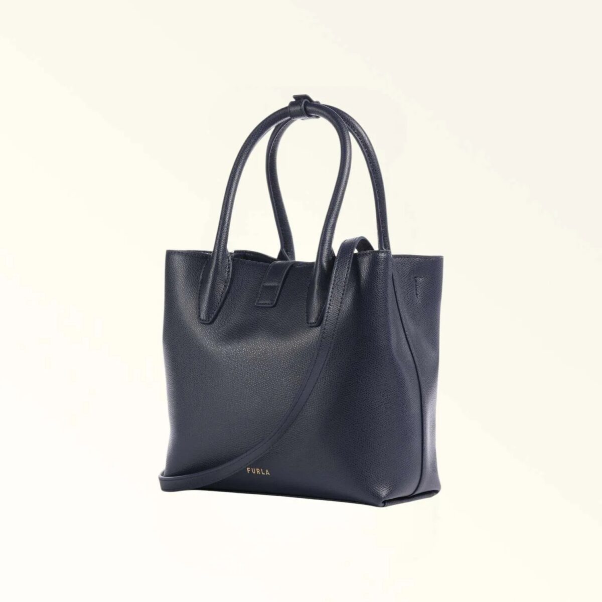 Borsa Furla Goccia In Pelle Saffiano Ink Blue Retro 8050597783222
