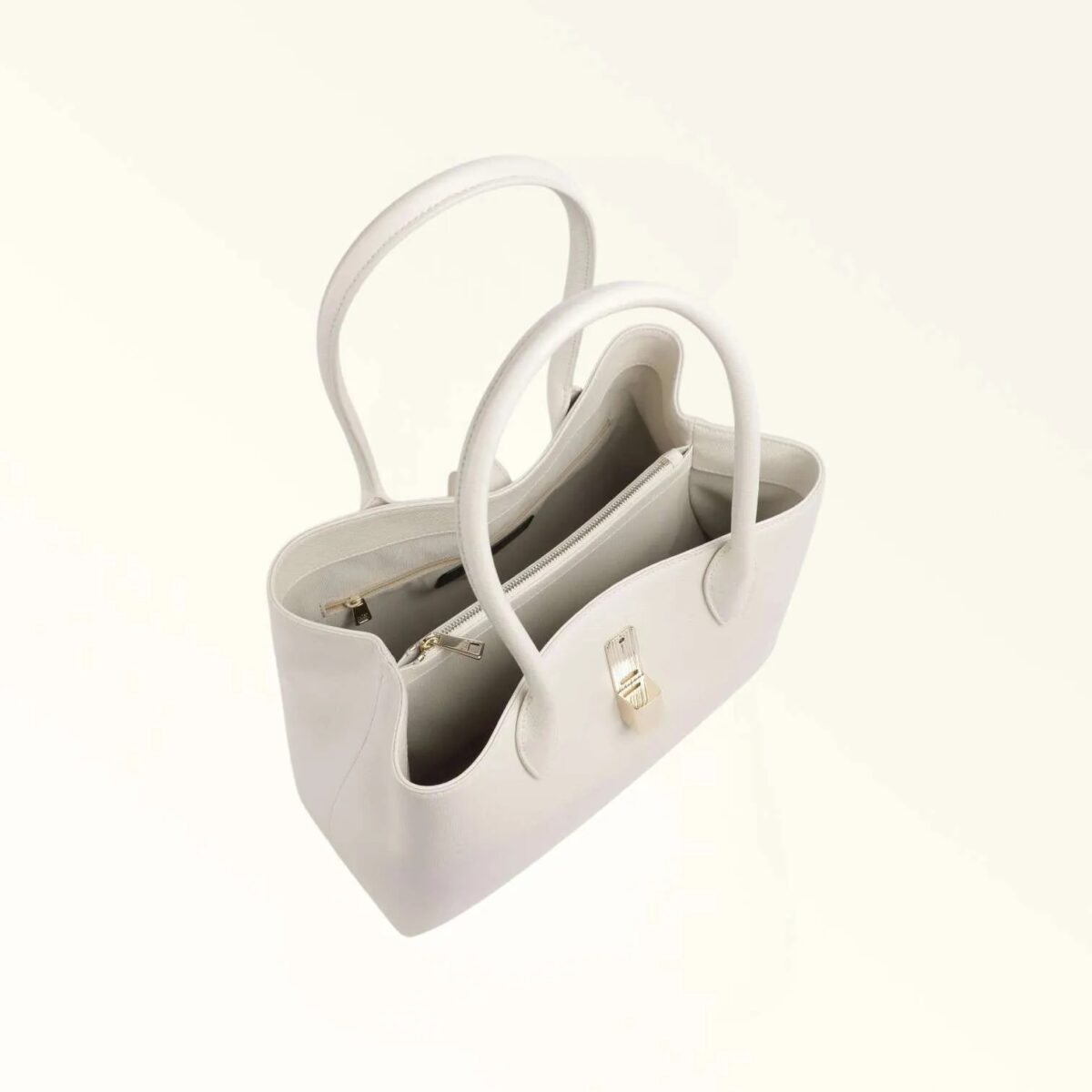 Borsa Furla Goccia In Pelle Saffiano Panna Interno 8050597779041