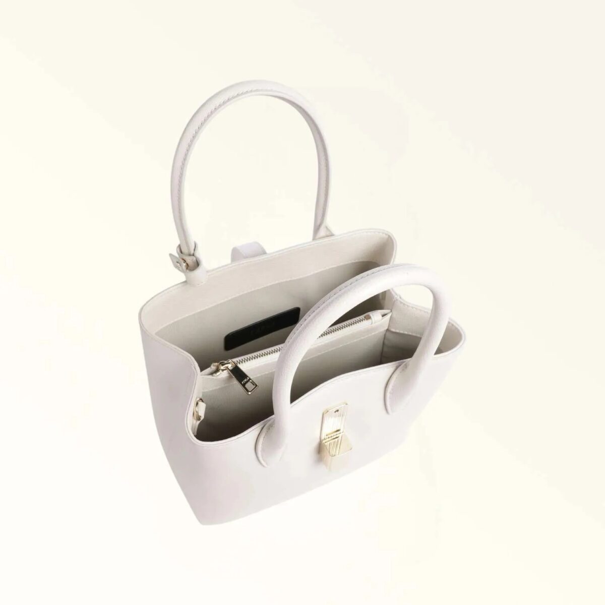Borsa Furla Goccia In Pelle Saffiano Panna Interno 8050597783208