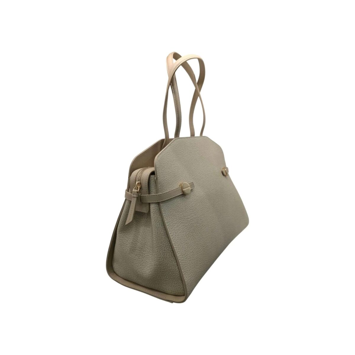 Borsa Gemini Borbonese A Spalla In Tessuto Op Sabbia Dettagli 490103C75