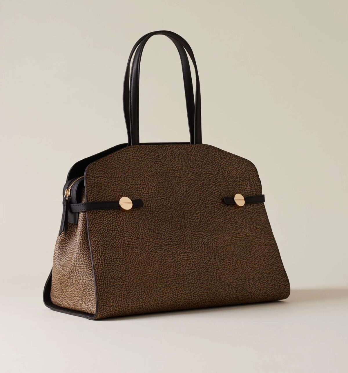 Borsa Gemini Borbonese In Tela Op Naturale Dettagli Laterali 490193311 scaled 1