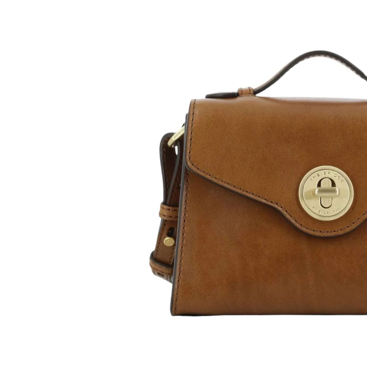 Borsa Irene The Bridge In Pregiata Pelle Cognac Dettagli 52050115