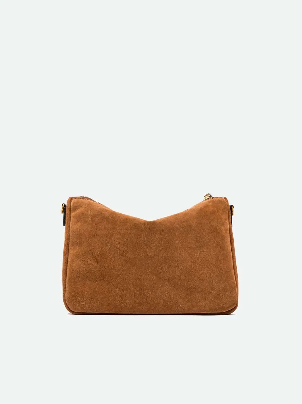 Borsa Nora Pouch Gianni Chiarini In Pelle Scamosciata Camel Retro 8057145807881