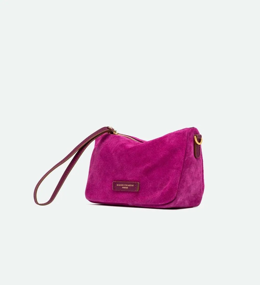 Borsa Nora Pouch Gianni Chiarini 2 Borsa Nora Pouch Gianni Chiarini In Pelle Scamosciata Desert Flower Dettagli Laterali 8057145807898