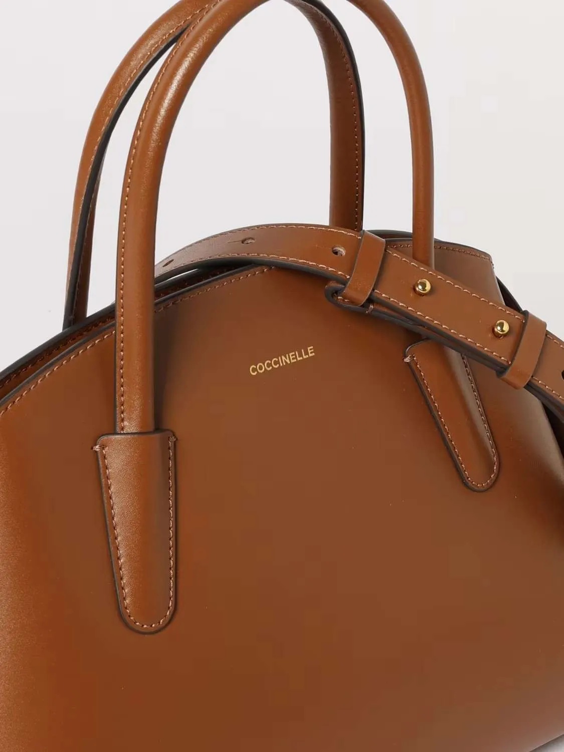 Borsa Tylde Coccinelle In Pelle Liscia Cognac Dettagli 8059978765987