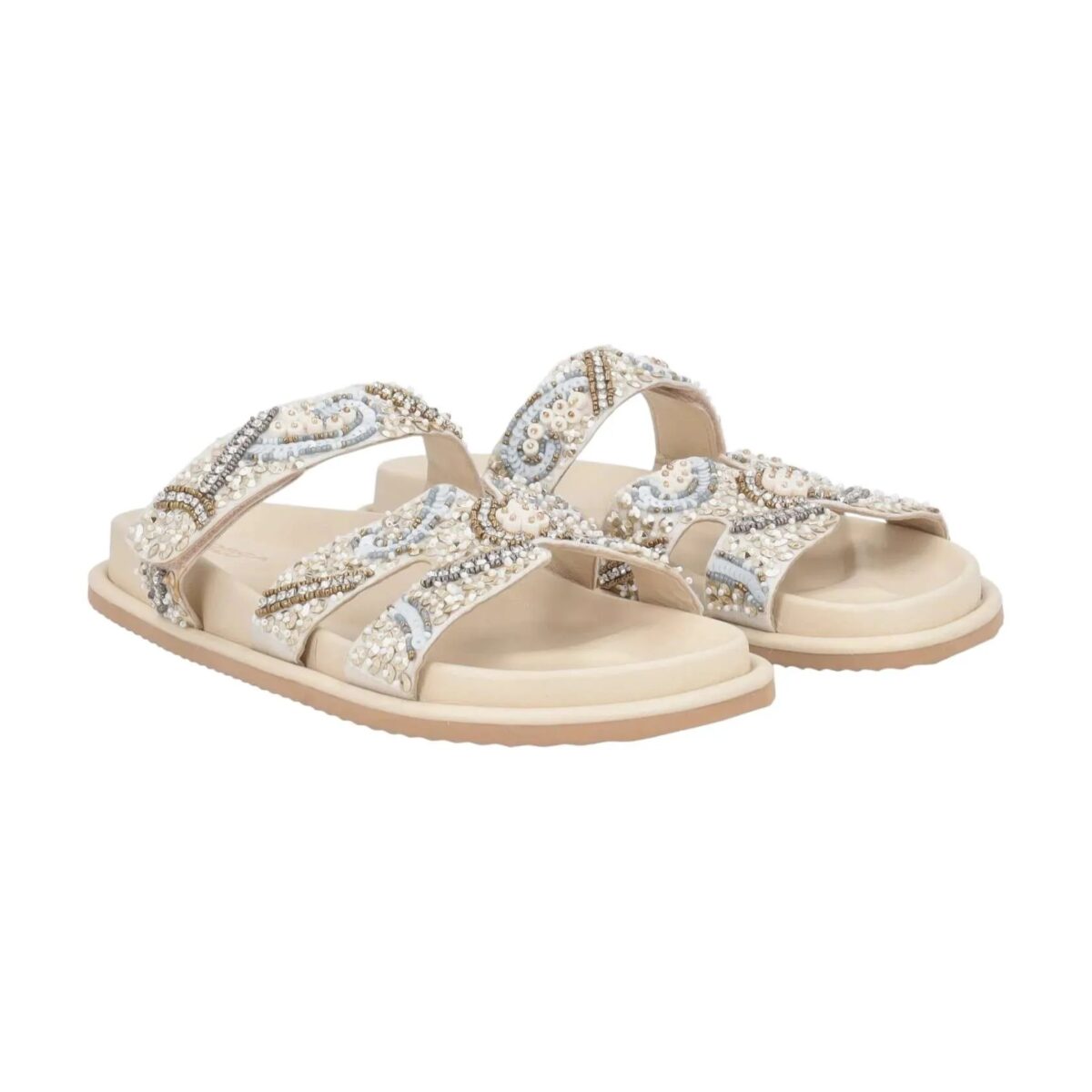 Ciabatte Tenerife Tosca Blu 1 Ciabatte Tenerife Tosca Blu Con Perle Beige Dettagli 632S324B