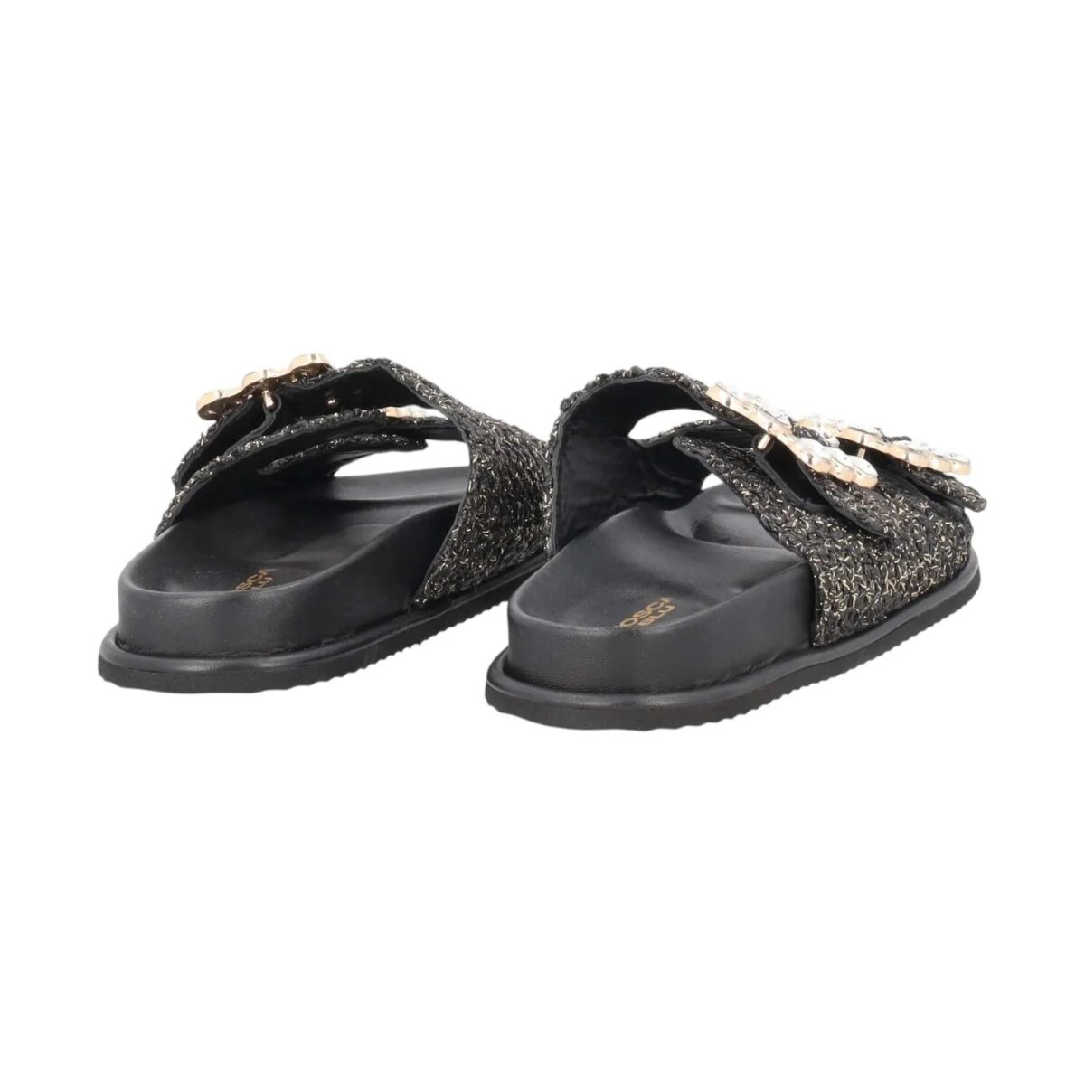 Ciabatte Tenerife Tosca Blu In Rafia Nero Retro 632S322N