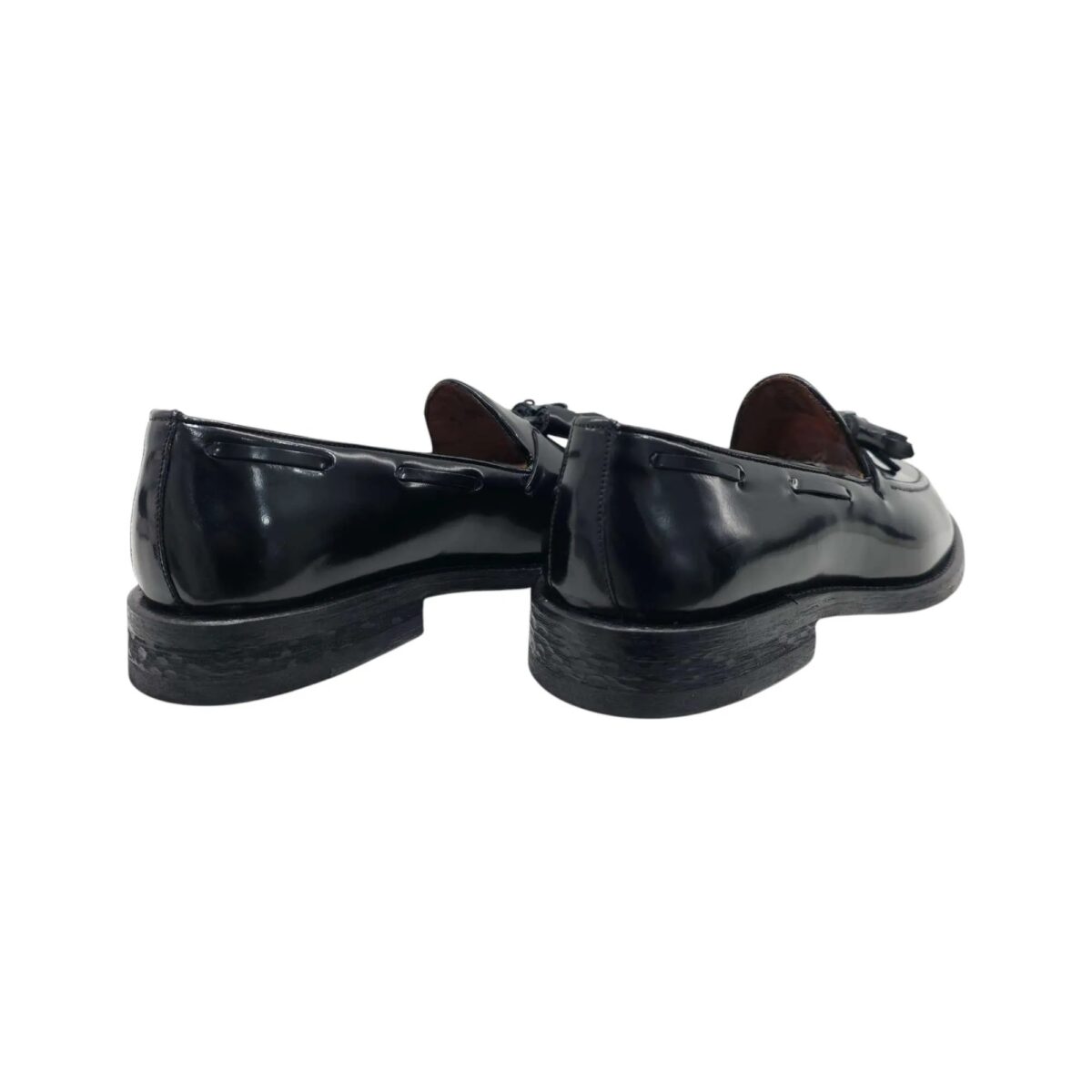 Mocassino Corvari Con Nappine In Vernice Nero Retro 1833