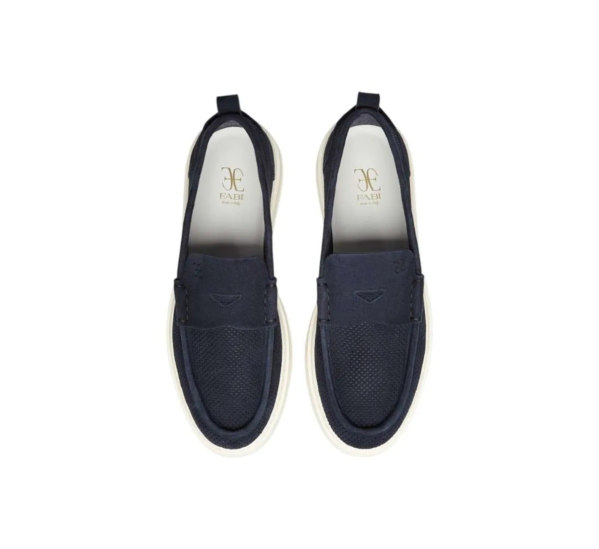 Mocassino Portofino Fabi In Camoscio Traforato Blu Interno FU1468A