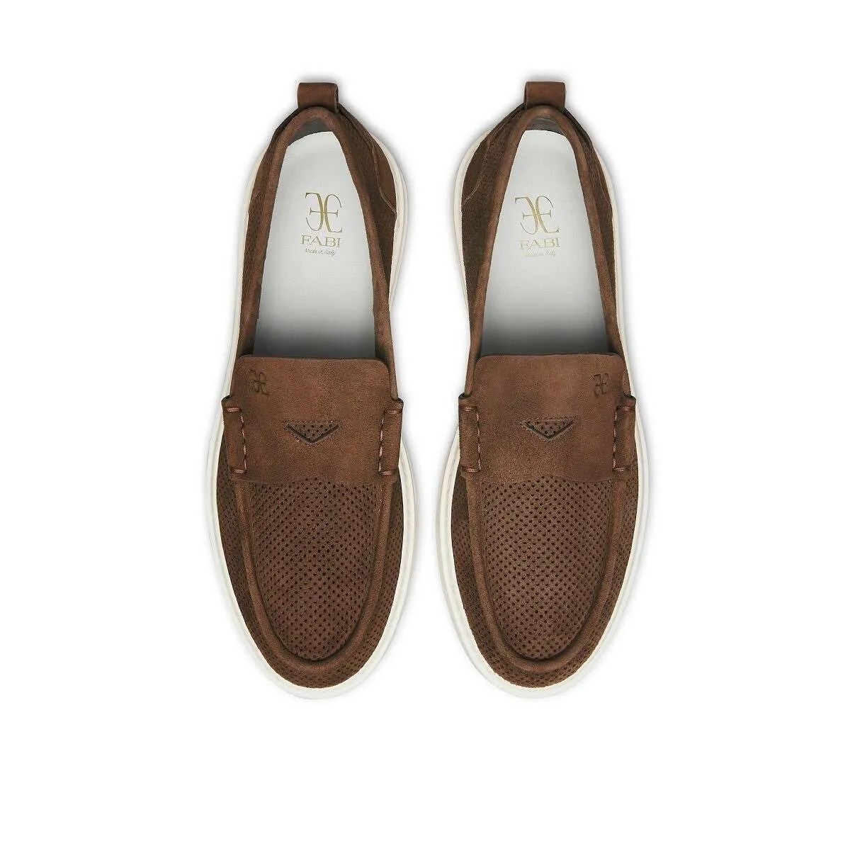 Mocassino Portofino Fabi In Camoscio Traforato Cognac Dettagli Interno FU1468AC