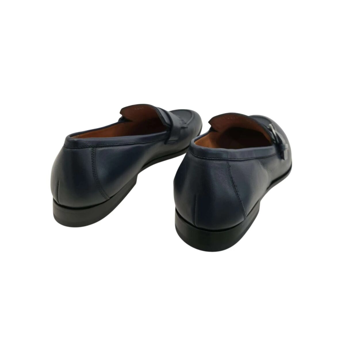 Mocassino Rossi Uomo In Pelle Blu Con Fondo In Cuoio Retro 1431B