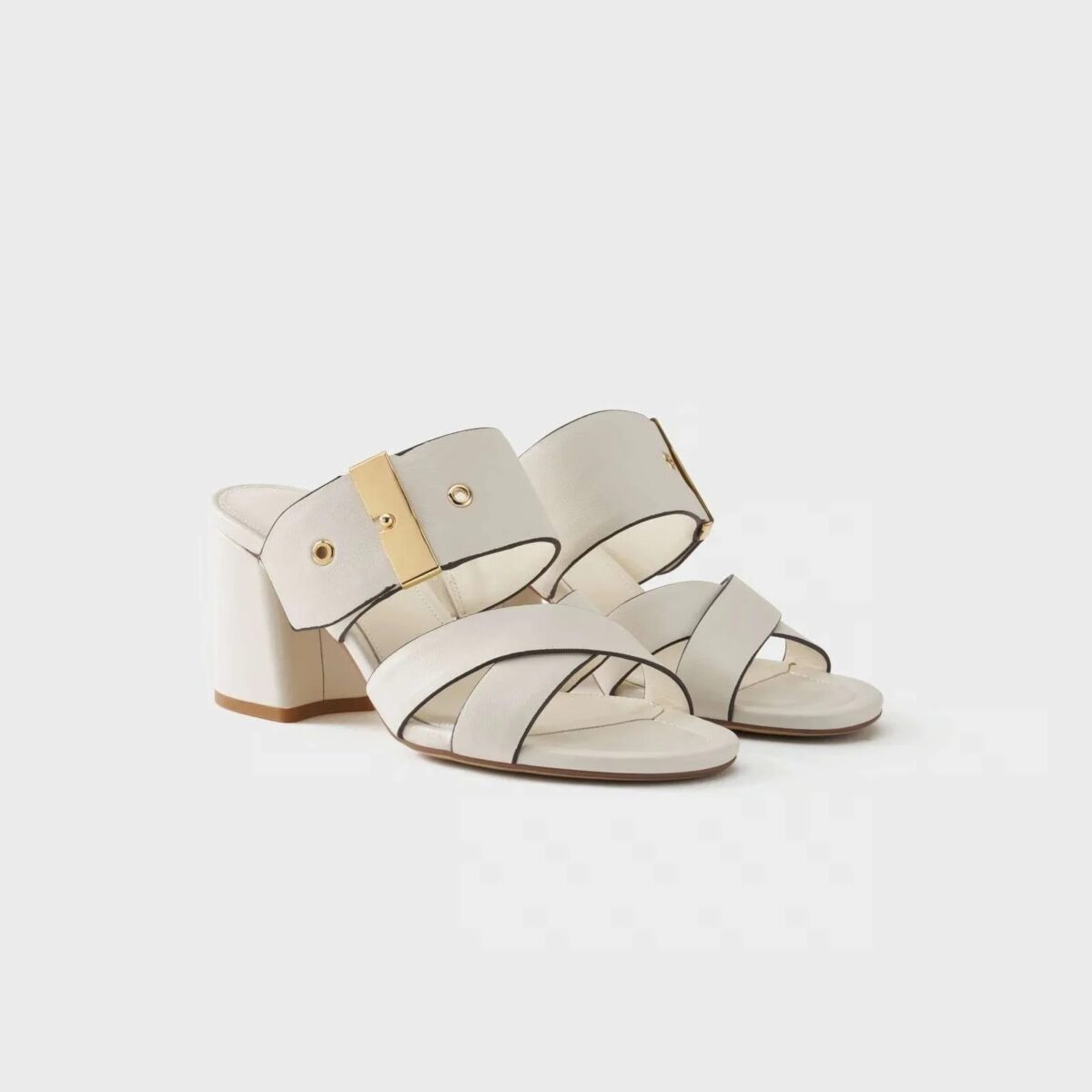 Sabot In Pelle Avorio Bruno Premi Dettagli BN4601XB