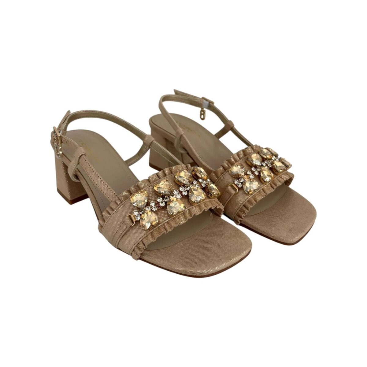 Sandali Malindi Tosca Blu In Pelle Laminata Oro Dettagli 2622S224
