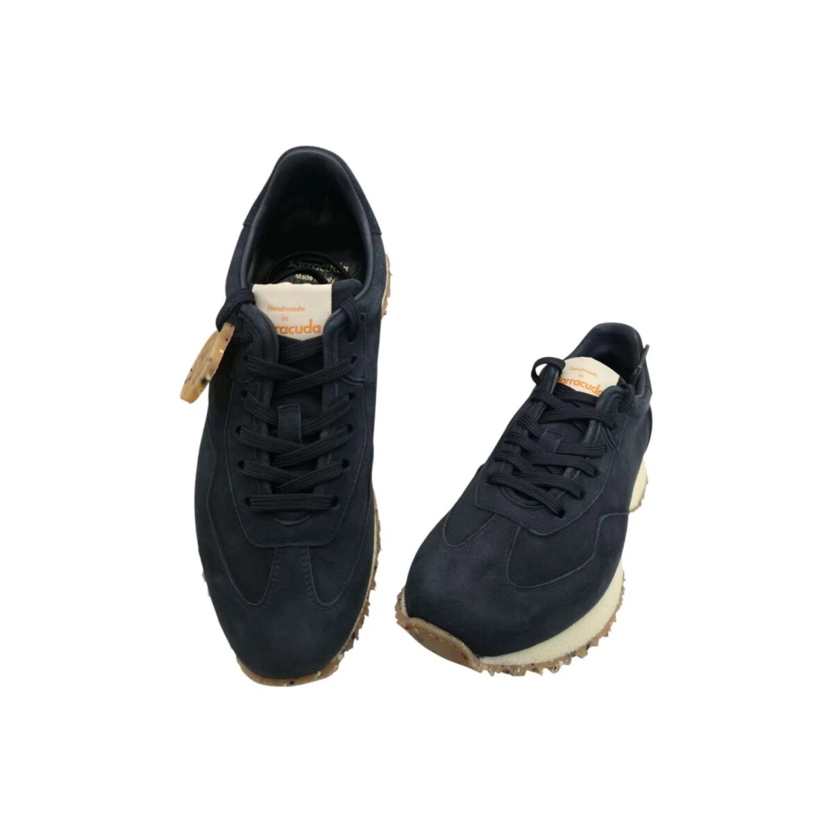 Sneakers Barracuda Uomo In Camoscio Navy Dettagli Frontali BU3600A